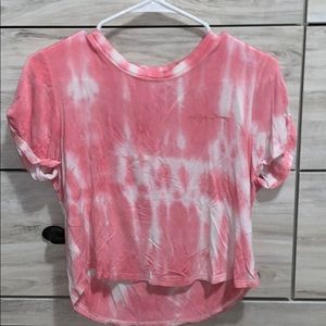 pink tie dye crop top